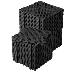 Garvee Modular Interlocking Drainage Mats, 50-Pack of 12x12 Inch Soft PVC Tiles with Anti-Slip Drainage Holes, Ideal for Garage and Other Wet Areas