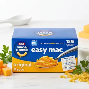 Kraft Original Cheesy Pasta Easy Mac and Cheese, 18 Packets (38.7 oz), No Artificial Flavors/Preservatives/Dyes, for Easy Dinners or Sides