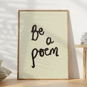 1pc Frameless Poem Poster, Bedroom Wall Decor, Living Room Hanging Art, Vintage Retro Wall Craft, Handwritten Quote Poster, Poetry Gift