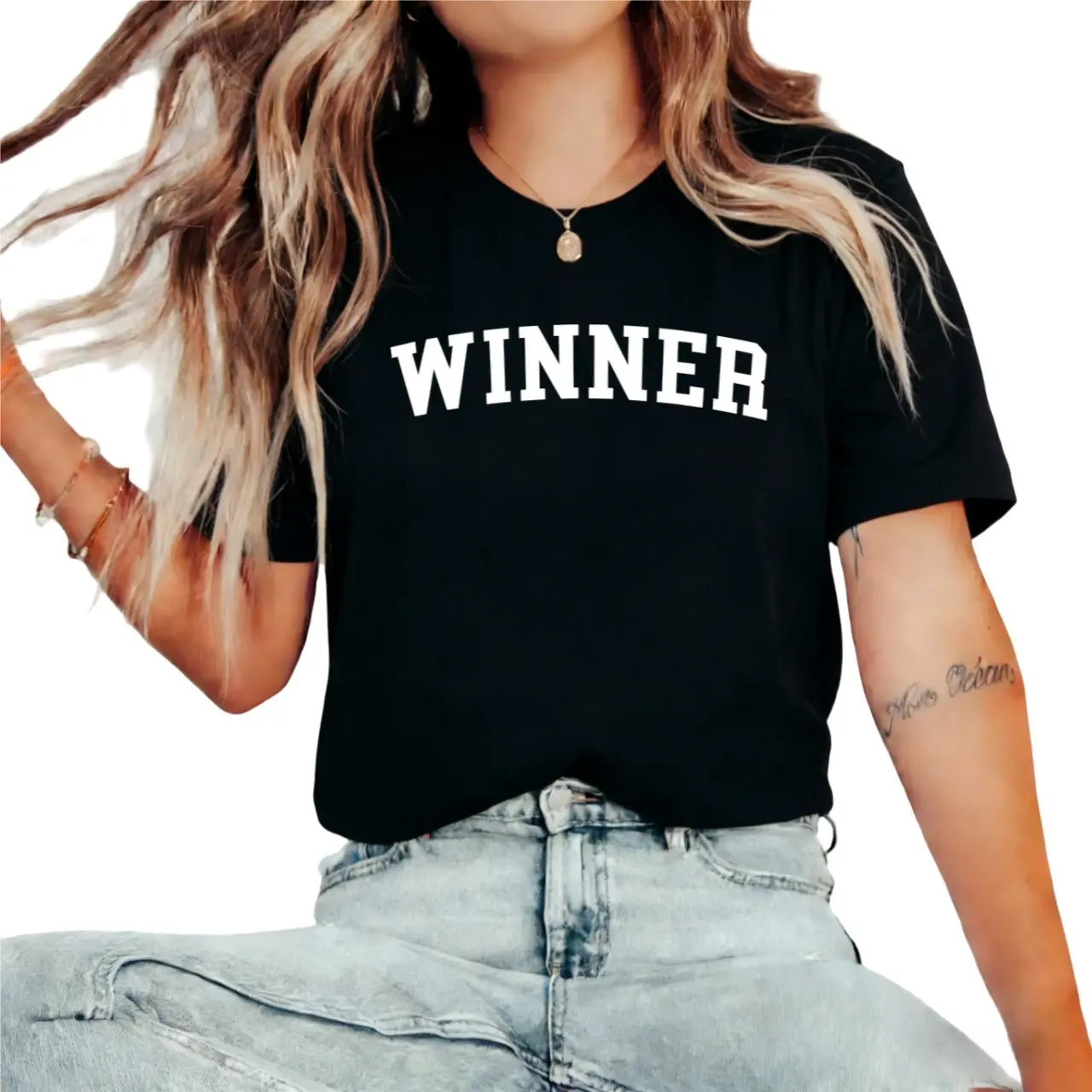Women's Check-Pattern Cotton T-Shirt, Winner Brand Casual Top for Daily Wear