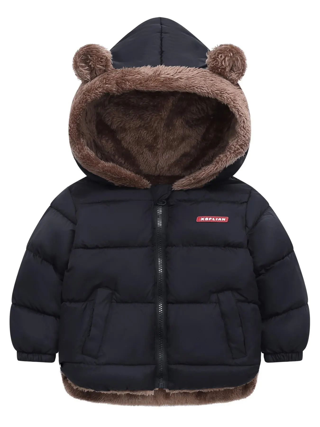 Autumn Winter Hooded Coat, Unisex Zipper Pocket Jacket, Warm Outerwear for Boys and Girls Autumn Winter Hooded Coat, Unisex Zipper Pocket Jacket, Warm Outerwear for Boys and Girls