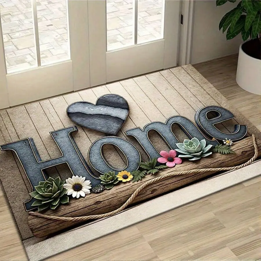 Premium Welcome Doormat (32 inch × 20 inch) - Non-Slip Polyester with Rubber Backing, Washable Rustic Home Decor, Suitable for Spring & Summer Indoor/Outdoor Entrance Use, Ideal for Birthday, Christmas, Housewarming, Mother’s Day Gifts