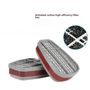 2pcs Dust Toxic Filter Boxes, Activated Carbon Filters, Compatible with Half-Face and Full-Face Masks, Face Mask Accessories