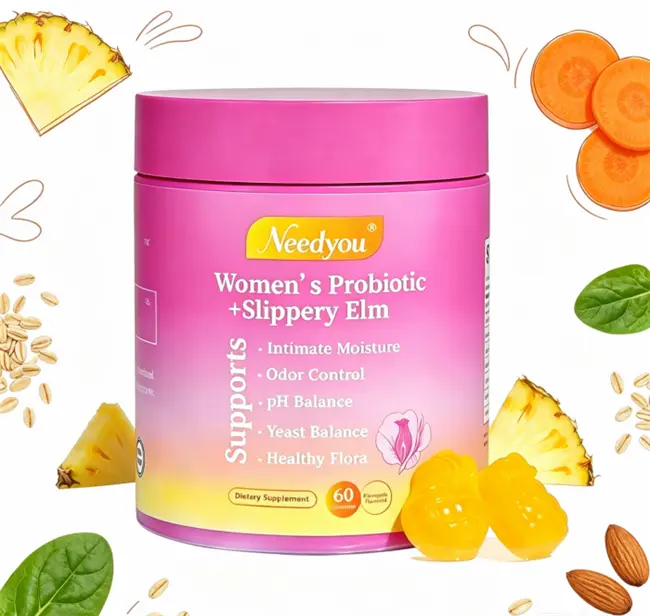 【Don’t Wait!】Her Juicy Feminine Probiotic Gummies 60 Count Hawaiian Pineapple | Slippery Elm & Prebiotic Blend, Edible Supplement Supports Intimate pH Balance, Gut Health & Intimate Dryness Relief