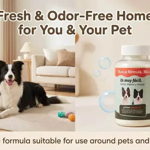 New Formula 300g Pet Odor Neutralizer Powder, Mint Scented, Quick Clean-Up for Urine, Vomit, Organic Spills, Effective Stain Remover