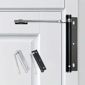 Stainless Steel Adjustable Settings Door Closer, Rust-proof Foldable Design Door Closer, Door Hardware for Home and Office Use, Heavy Duty (Need to Use with Screws)