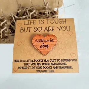 1pc Pocket Hug, A Little Pocket Hug, Encouragement Gift For Best Friends And Family, Life Is Tough But So Are You, Custom Message Card, Positive Message Card