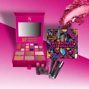 Mas Bonita Babe Bundle - 2 Eyeshadow Palettes + Lipgloss +Lipstick + Lipliner + Eyeliner + Brush Set | Full Glam Kit