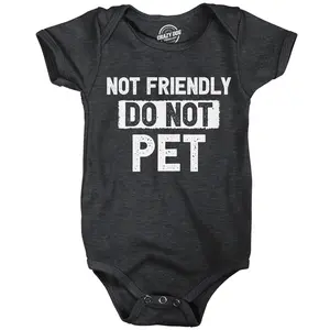 Not Friendly Do Not Pet Baby Bodysuit Funny Sarcastic Warning Graphic Novelty Jumper for Infants Funny Baby Onesies Funny offensive Onesie Novelty Onesie Black -