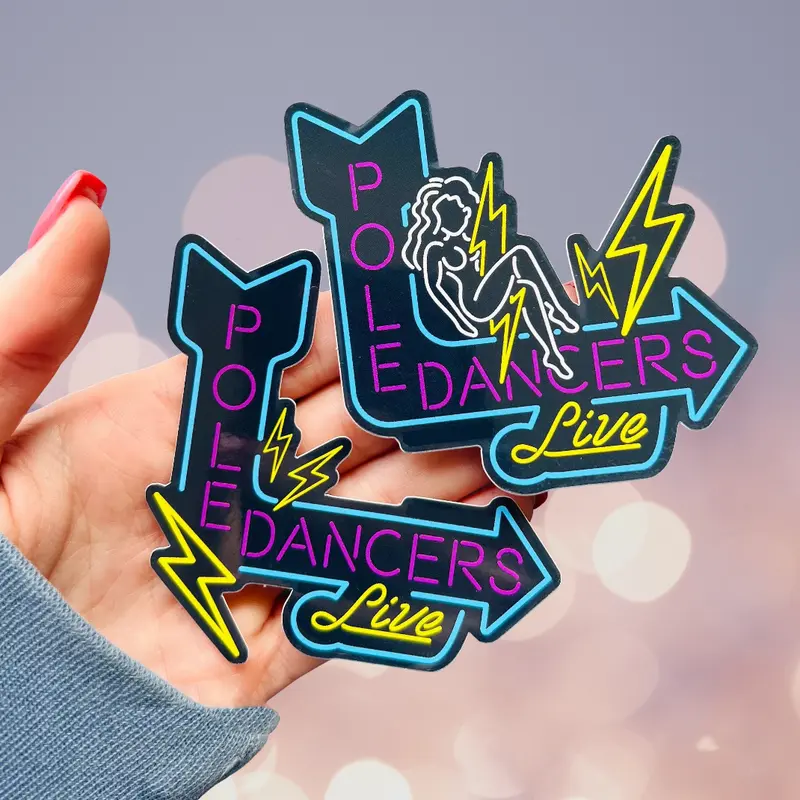 Pole Dancers LIVE Lineman Sticker, Hard Hat Sticker , Blue Collar Stickers , Pinup girl.