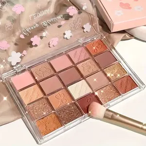 20 Color Eyeshadow Palette, Long-Lasting Anti-Smudge, Compatible with Highlighter, Pearl Glitter, Earthy Matte Shades, Makeup Gift