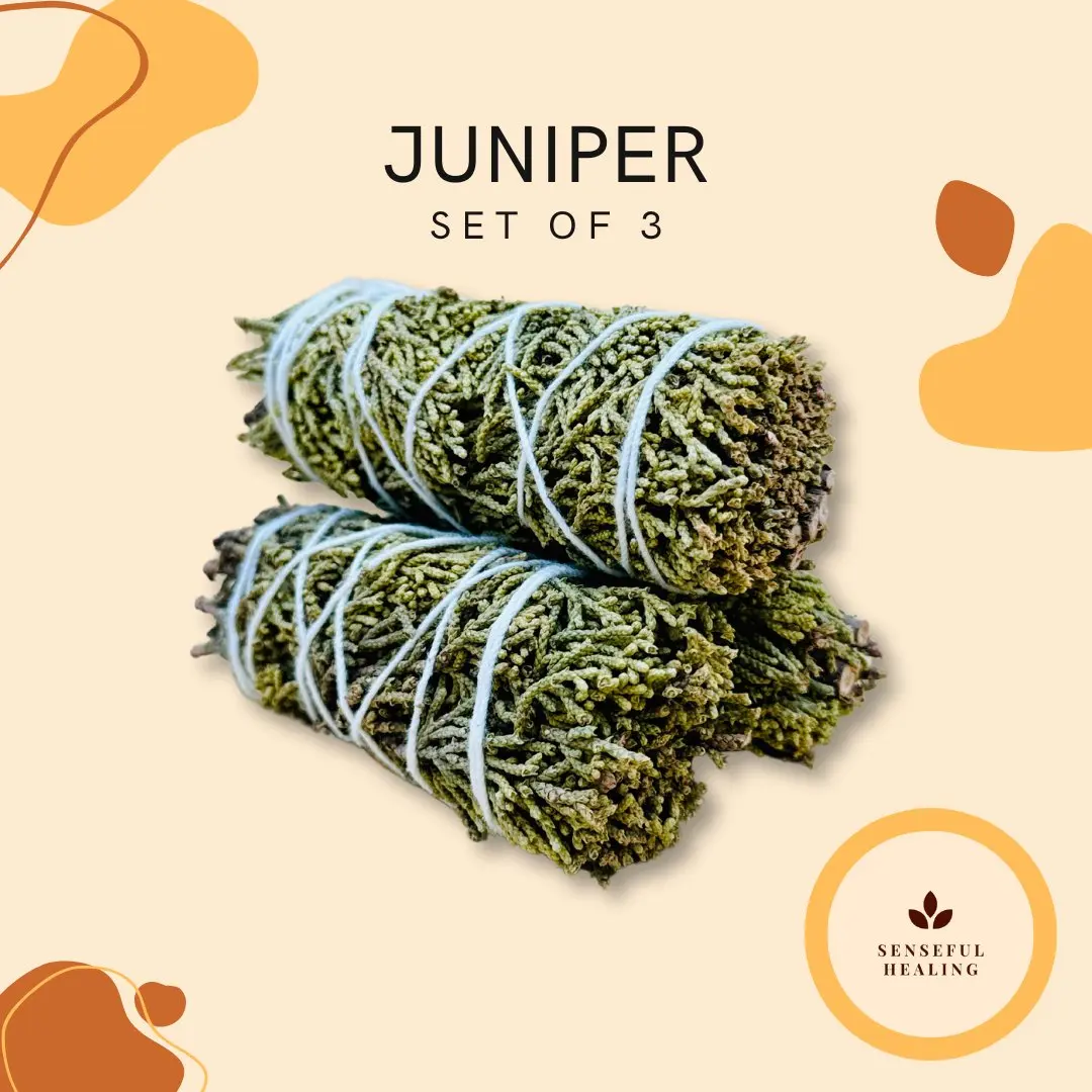 3-Pack Scented Juniper Smoke Cleansing Bundles, Natural Fragrance Incense Masculine Freshener, Comes with a Smudging Guide for Ease, Home Care Fragrance Solution