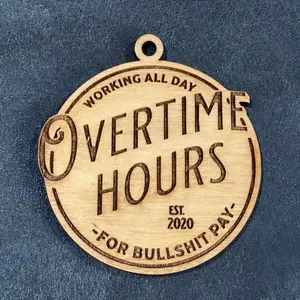 Laser engraved wooden ornaments.