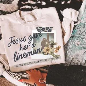 Vintage Jesus Gave Her A Lineman Canvas Style Cotton Shirt, Lineman Wife Tee, Jesus Apparel, Mother's Day Gift