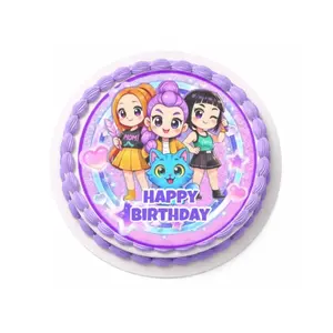 Kpop demon Edible paper print in icing for decorating cakes , ideal for birthday parties, 7.5  inch, ideal for cakes 8, 9 ,10 inchs