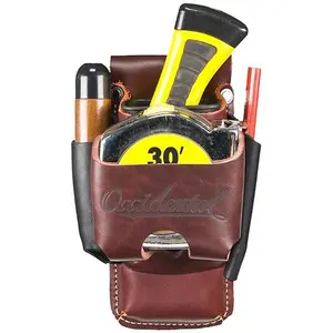 Occidental 4-in-1 Clip-On Tool & Tape Holder - Leather Construction for Secure Storage of Tools and Tape