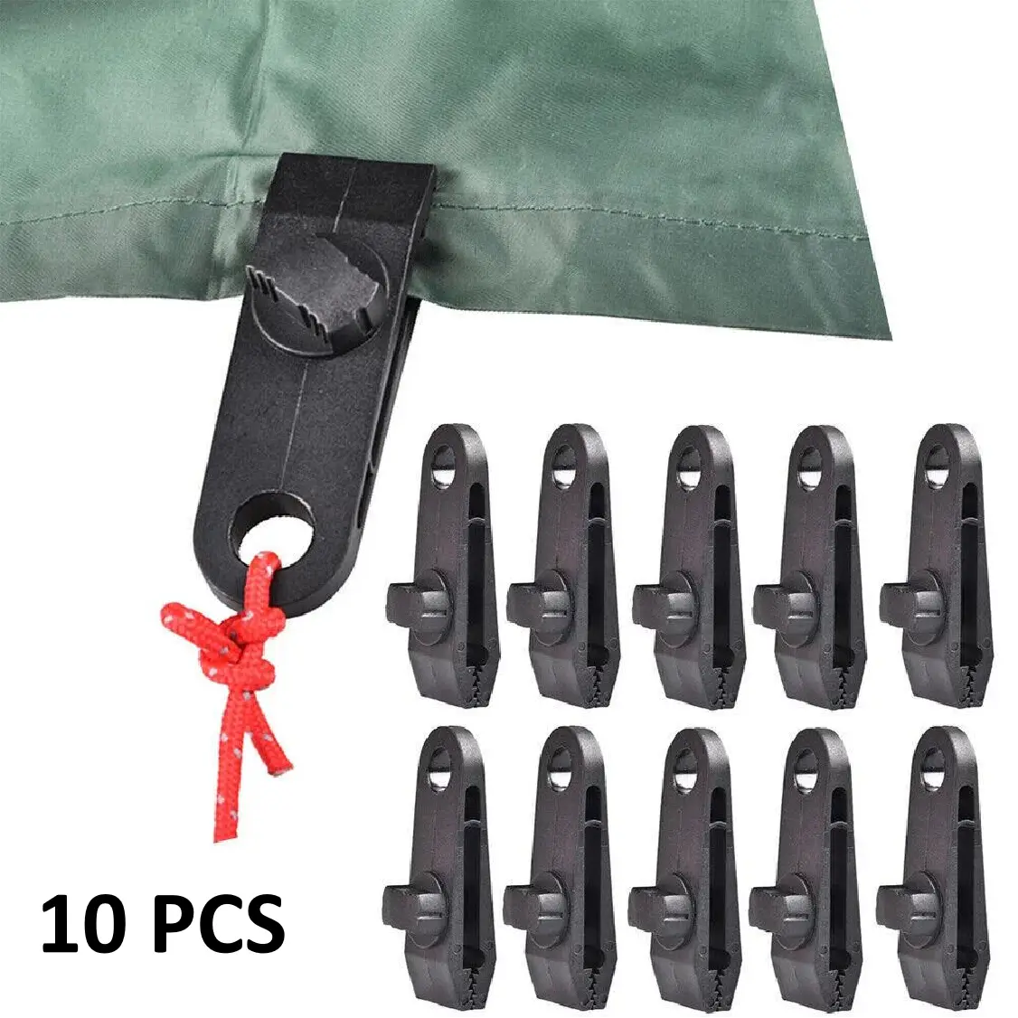 10PCS Heavy Duty Tent Tarp Tarpaulin Clip Clamp Buckle Camping Tool Hanger NEW