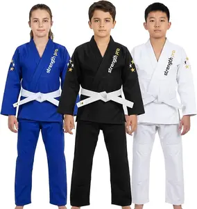 Strength Pro Bjj Gi Kids Brazilian Jiu Jitsu Gi with IBJJF Lightweight Preshrunk Fabric Jiu Jitsu Karate Gi Kids