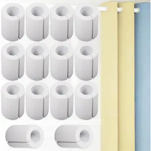 14 Pack Curtain Spacers EVA  Rollers - 85 mm White Curtain Shaper for Drapes, Snap-Fit Uniform Spacing Design for  & Office, Fits up to 1.57? Rod Diameter