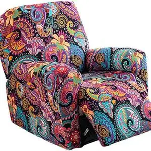 Recliner Chair Covers 4 Pieces Waterproof Small Recliner Sofa Slipcover Stretch Recliner Slipcover for Lazyboy Recliner Chair with Storage Pocket Furniture Protector for Living Room