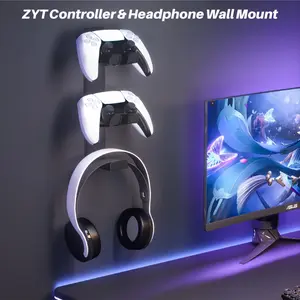 Aluminum Alloy Game Controller Accessory Kit and Earphone Wall-mounted Stand, Clearly Display Game Controller Wall-mounted Stand, Game Console Accessories