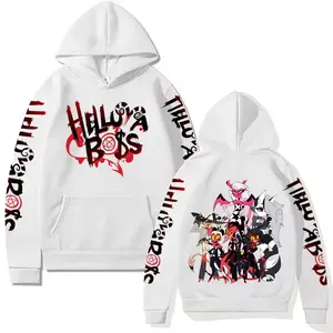 Helluva Boss Hoodie, New Y2K Trend, Anime Aesthetic Unisex Oversized Sweatshirt, Hip Hop Streetwear, Vintage Harajuku Pullover Casual