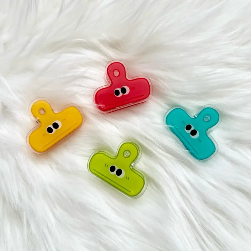 Cute Look Acrylic Paper Clips - Practical Office Stationery, Durable Page Holder, Fun Colors, Keeps Neat for Coloring Pages Organization, Versatile
