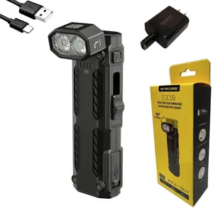 Nitecore EDC09 1600 Lumens Rotating Swivel Head Flat EDC Rechargeable Flashlight, Multi Color Temperatures, Magnetic Tail, w/EBR USB Charger