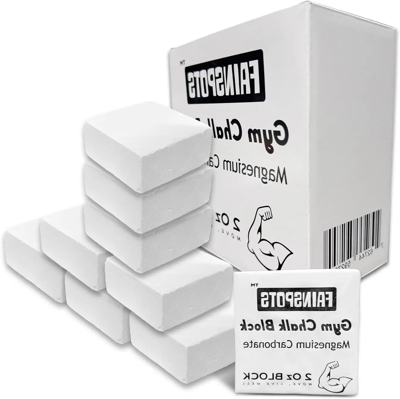 Gym Chalk Magnesium Carbonate Powder for Weight Lifting, 8 Pcs Athletic Chalk Blocks for Rock Climbing, Gymnastics, Bouldering - Excellent Grip