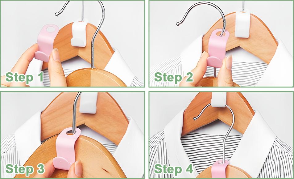 20 PCS Space Saving Hanger - Space Saver Clothes Hanger Connector with Stacking Hooks and Heavy Duty Cascading Connection Hangers Space Saving, Hanger Clips for Plastic Hangers