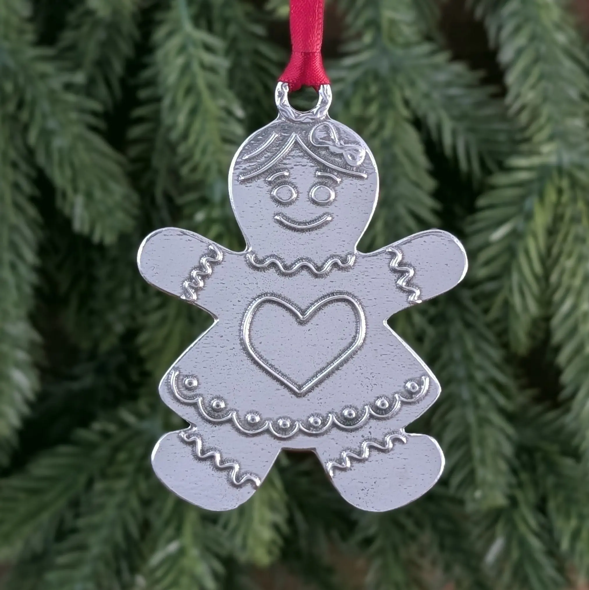 Gingerbread Woman Pewter Ornament