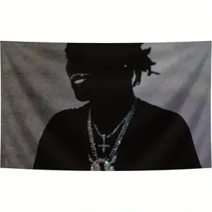 Hip Pop Music Album Tapestry Ken American Rapper Carson Flag Banner,Funny Man Cave Wall Flag  for College Dorm Room Decorations with Brass Grommets