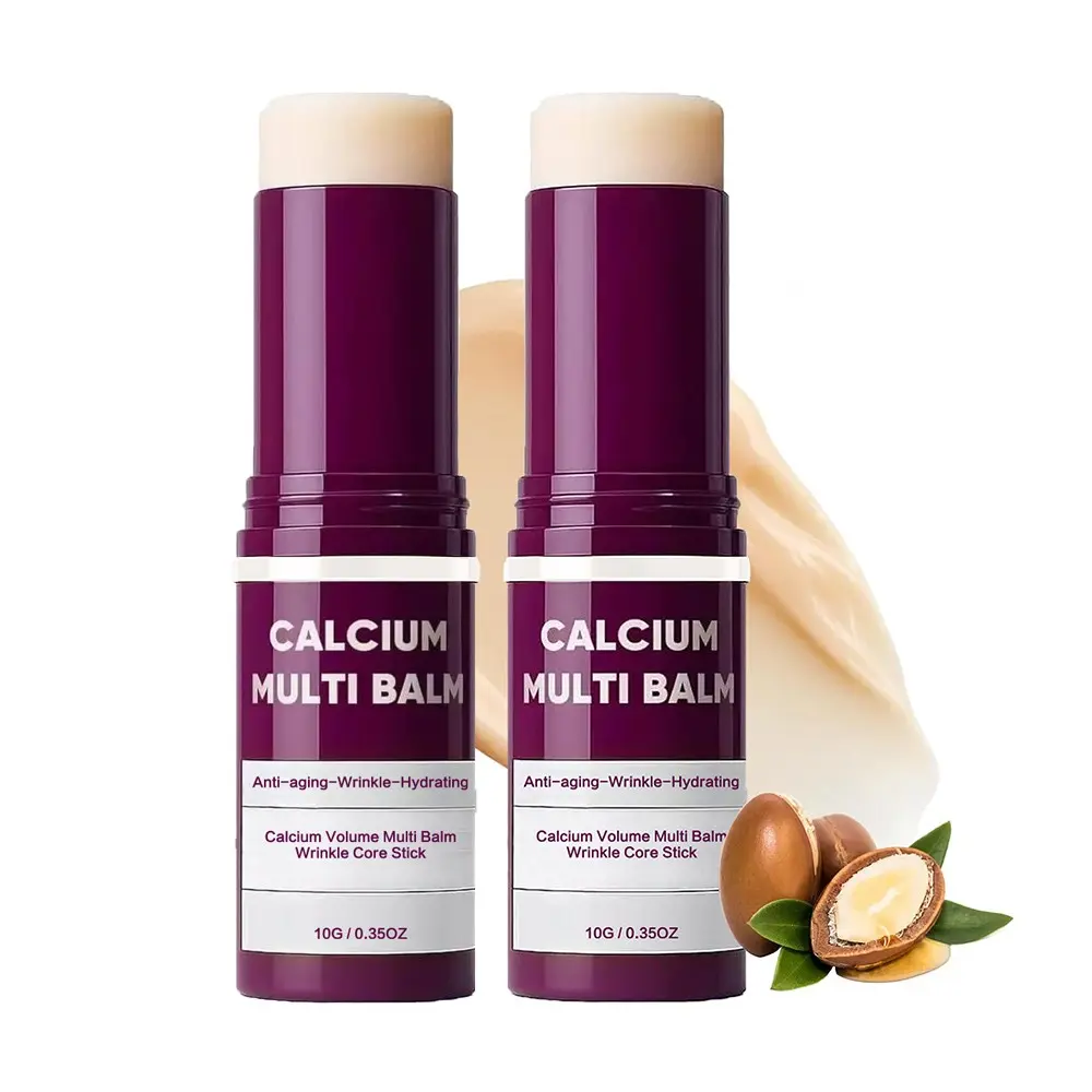 2 Pcs Advanced Anti Aging Duo Calcium Multi Balm 10g Korean Skin Care Calcium Volume Stick Collagen Wrinkles Face Eye treatment  With Beta-Carotene,Shea Butter,Vitis Vinifera Seed Oil  (2*10g)