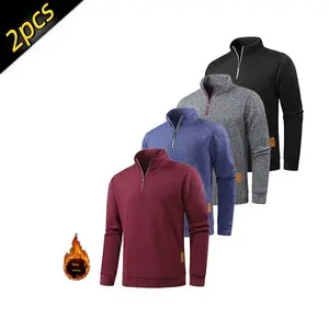 Men's Autumn Winter Fleece Pullover Hoodie with Stand Collar, Long Sleeve Loose Zip-Up Sports Shirt, Casual Stand Collar Half Placket Jacket, Suitable for Layering or Wearing Alone, Fleece Lined for Warmth fall outfits california outfit streetwear