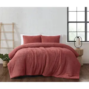 Brooklyn Loom 3pc Full/Queen Marshmallow Comforter Set Dusty Rose
