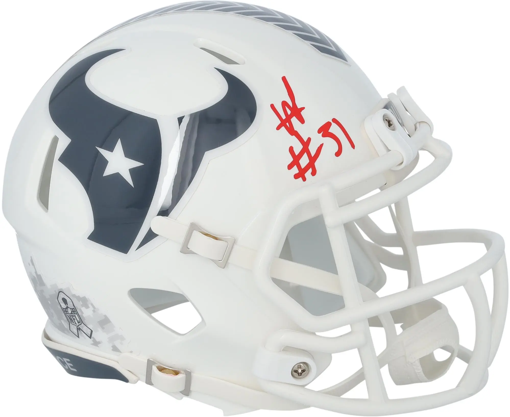 Will Anderson Jr. Houston Texans Autographed Riddell 2024 Salute To Service Speed Mini Helmet - Fanatics Authentic Certified