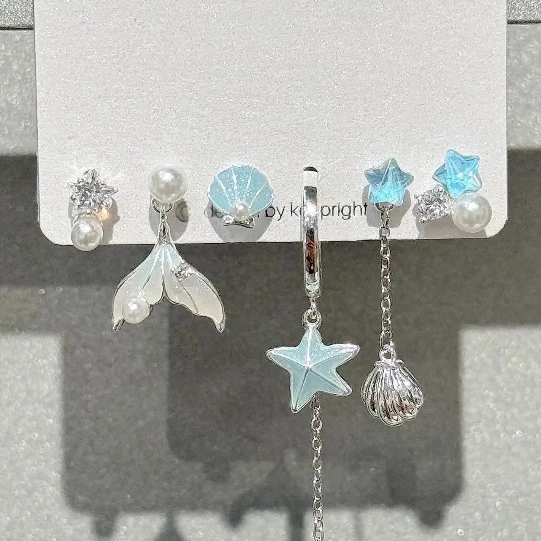 #-Six-piece starfish and shell set