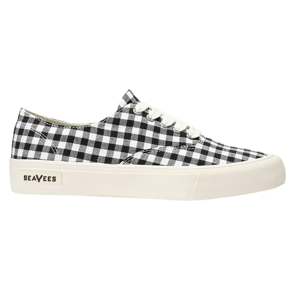 SeaVees Womens Legend Americana Plaid Lace Up Sneakers Shoes Casual - Black