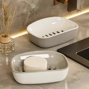 Soap Box for Home Bathroom, Double Layer Draining Large Soap Holder, Laundry Soap Box with Lid, Leak-Proof Portable Travel Soap Container, Toiletries Container, Shower Soap Box for Bathroom, Gym, School, Outdoor
