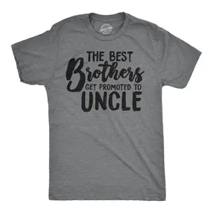 Mens Best Brothers Get Promoted to Uncle Funny T shirt Family Graphic Cool Humor Mens Funny T Shirts Cool Vintage Fashion T-Shirt Gift Classic Menswear Uncle Apparel for Men Funny Brother Short Sleeve Novelty