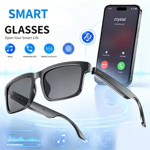 Smart Bluetooth Audio Glasses, Wireless Eyewear with Open Ear Speakers and Built in Microphone for Hands Free Calling, Voice Assistant, Anti UV Sunglasses with Touch Control for Running, Driving and Outdoor Activities