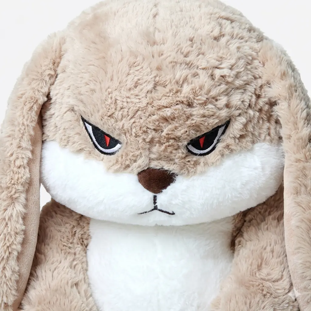 12" Grumpy Bunny Plushie – Cute & Moody Stuffed Rabbit Toy