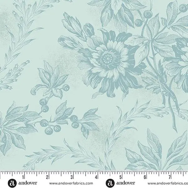 Fabric Andover Laundry Basket Quilts Sky Embroidery Sewing Bird by the Quarter Yard A-1603-B