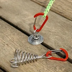 4pcs Outdoor Camping Octopus Rope Buckle Camping Deck Nail Fixed Tent Rope Buckle Plank Hook Spring Wind Rope Hanging Camping Supplies Outdoor Camping Equipment