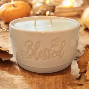 White blessed Fall Candle