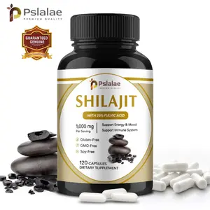 Pslalae Shilajit - Natural Shilajit Capsules with 20% Fulvic Acid to Support Brain and Immune Health - 60/120 Capsules (1000 mg)
