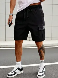 Men's Casual Cargo Shorts, Drawstring Elastic Waist, Pocket Design, Lightweight & Comfortable, Ideal for Outdoor Activities