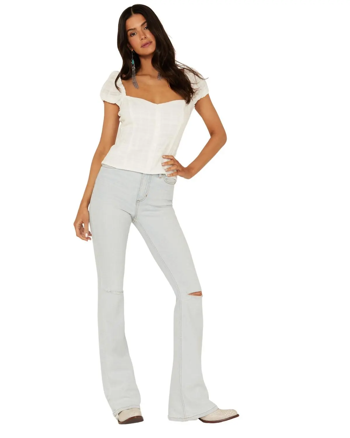 Idyllwind Women's High Risin' Sunglow Wash Distressed Knee Flare Jeans - Iwsp22j65-Ltw