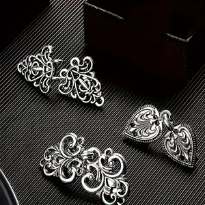 Vintage Sweater Clip Set for Women - 3pcs Silvery-Tone Metal Brooches - Elegant Cardigan & Dress Clasp, Scarf Fasteners, Shawl Pins, Collar Clips for Dresses & Knitwear Accessories - Perfect Graduation Gift