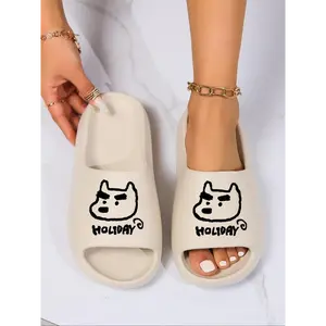 (New)Women's Cute Cartoon Dog Pattern Slides, Casual Soft Comfortable Home Slippers, Non-slip Slippers for Indoor & Outdoor Wear, Girl(Gift)11